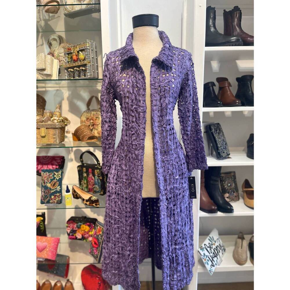 NEW KIYO wing lattice coat in lavender